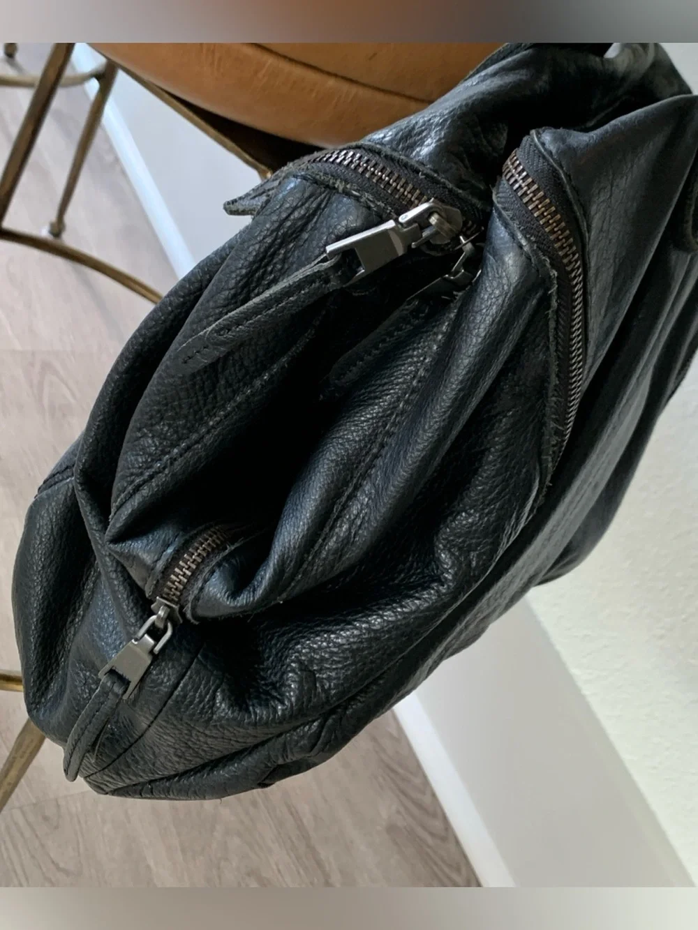Liebeskind Black Leather Kayla Large Satchel Bag